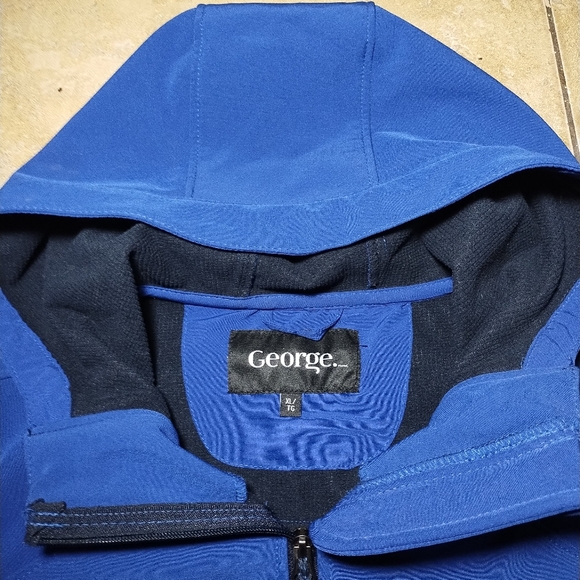 George Women's Olympian Blue Hooded Fall Jacket Coat Size XL - Picture 3 of 12